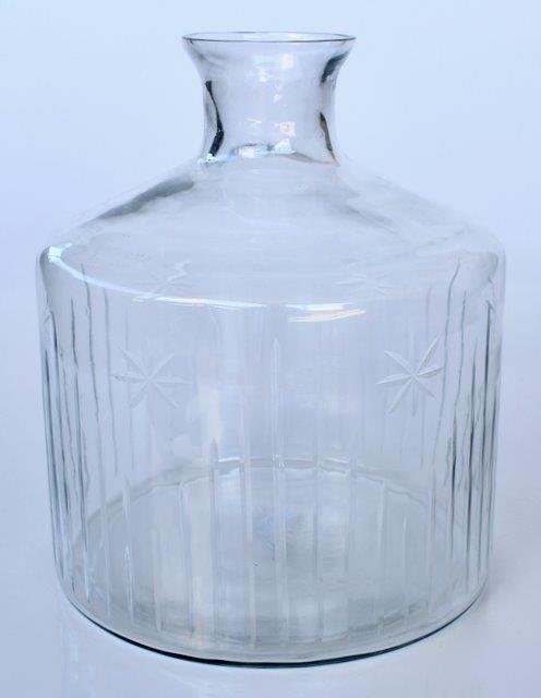 Large Etched Glass Vase